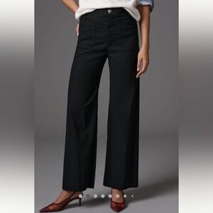 Anthropologie Maeve Colette Full Length Wide Leg Pant, Black, Size 33, Like New